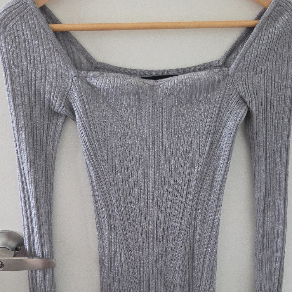 Banana Republic Silver Long Sleeve Dress
